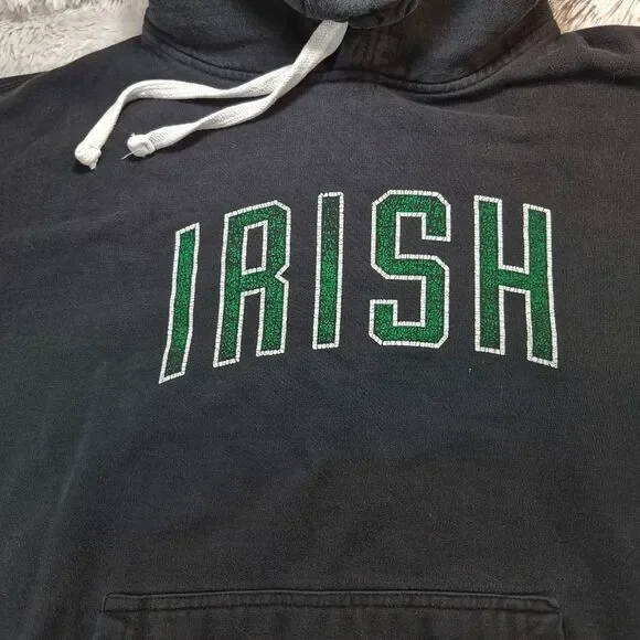 Vintage Bay State Apparel "IRISH" Pullover Kangaroo Hoodie Sweatshirt Men's L - Picture 5 of 10